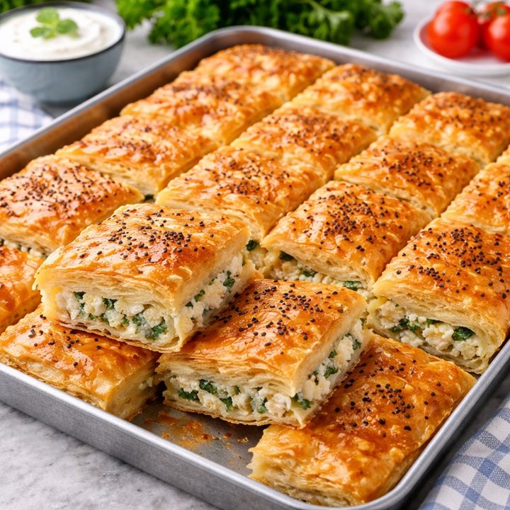Baklavalık Yufkadan Peynirli Börek Tarifi