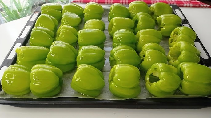 Kışlık Dolmalık Biberleri Bu Şekilde Saklıyorum