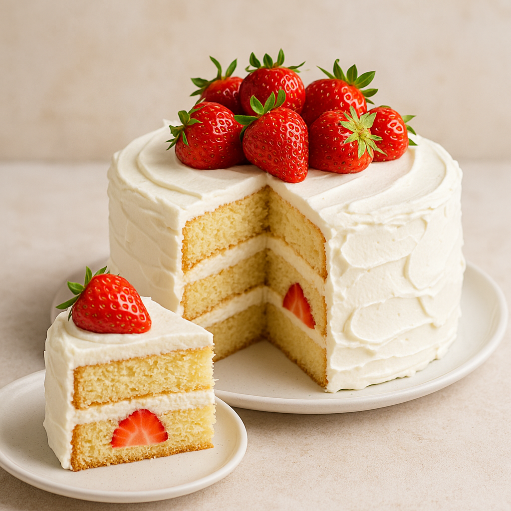 Çilekli Hafif Yaz Pastası Tarifi