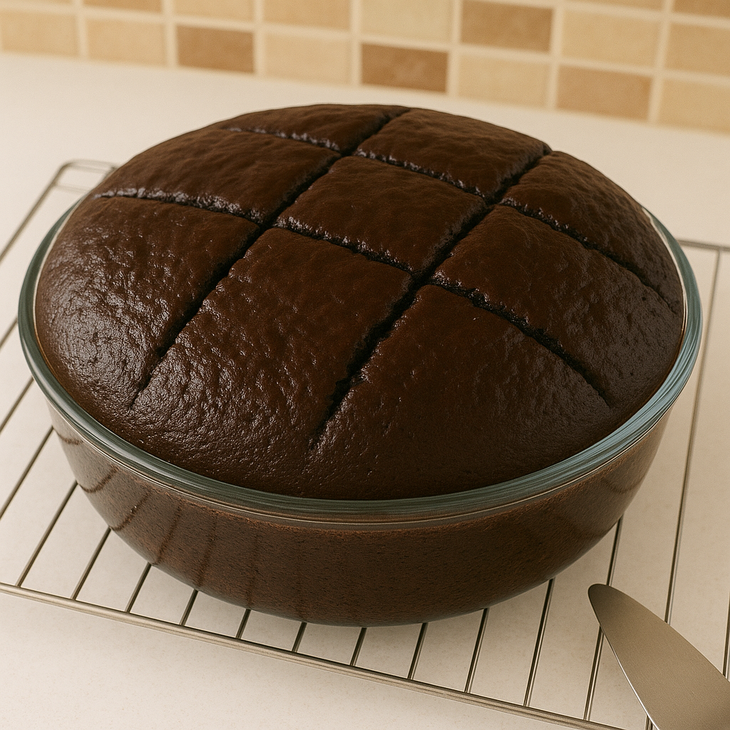 Yuvarlak Borcamda Kabarık ve Bol Soslu Islak Kek Tarifi