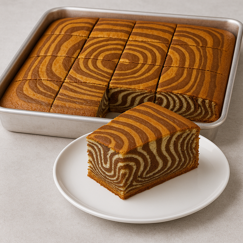 Büyük Tepside Kabarık Zebra Kek Tarifi