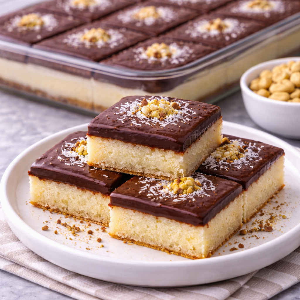 Çikolata Soslu İrmik Tatlısı Tarifi (Lokum Gibi, Pratik ve Şık)