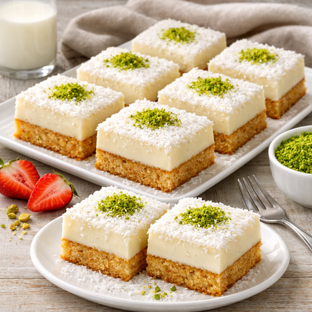 İrmikli Sütlü Dilim Tatlısı Tarifi (Tam Ölçülü, Hafif ve Pratik)