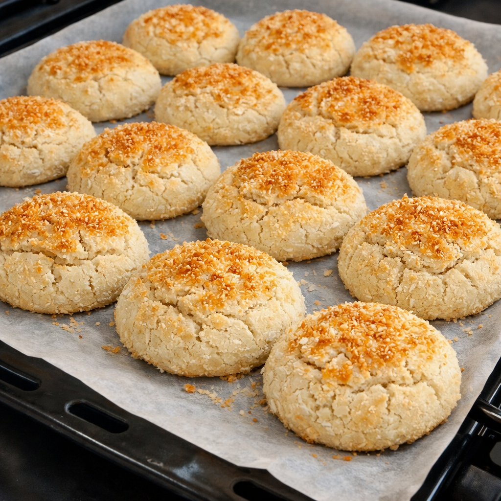 Hindistan Cevizli Kurabiye Tarifi (Ağızda Dağılan, Az Malzemeli)