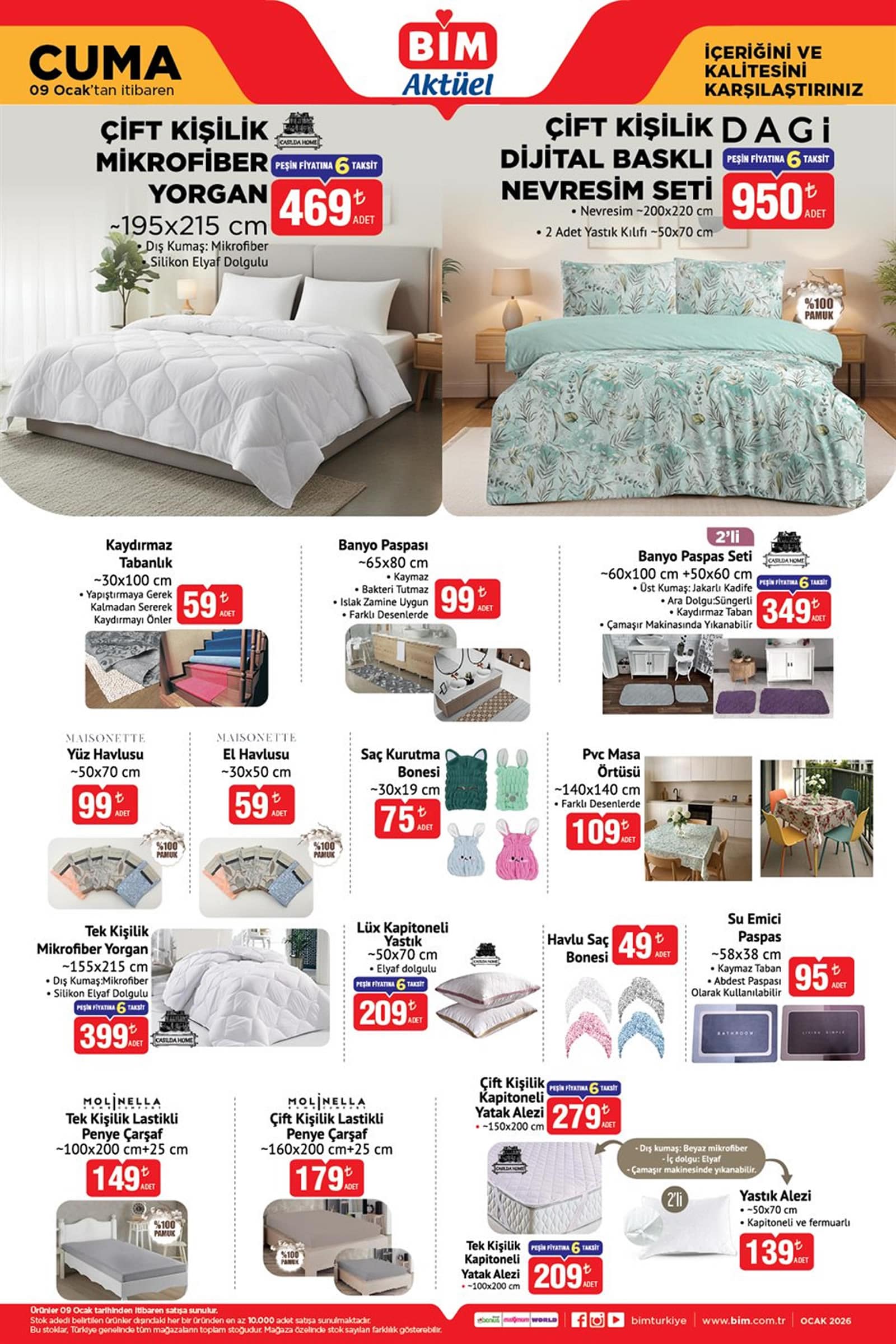 BİM 9 Ocak 2026 Aktüel Ürünler Kataloğu