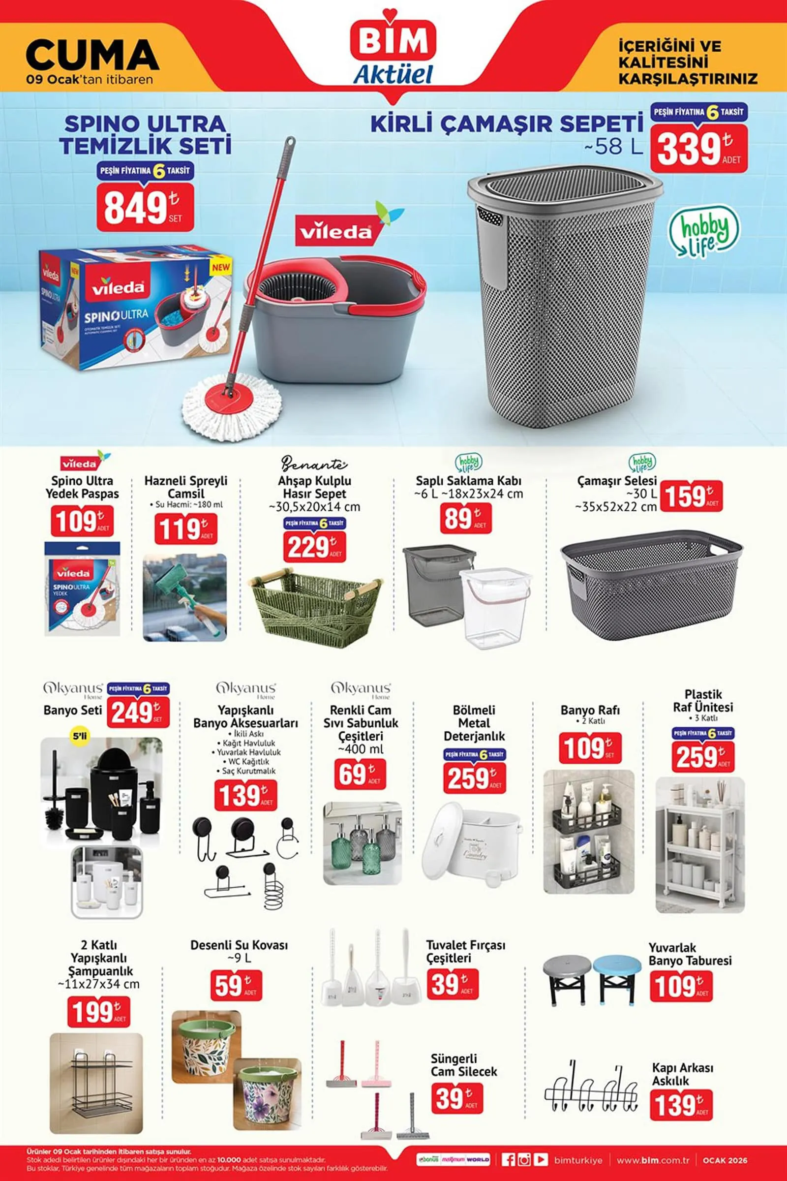 BİM 9 Ocak 2026 Aktüel Ürünler Kataloğu