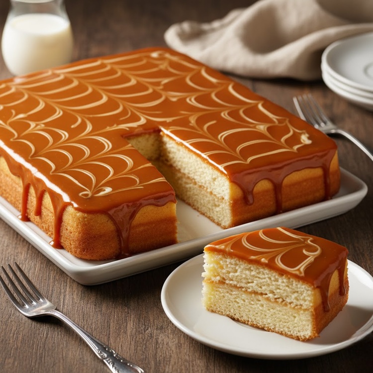 Karamelize Şerbetli Trileçe Tarifi