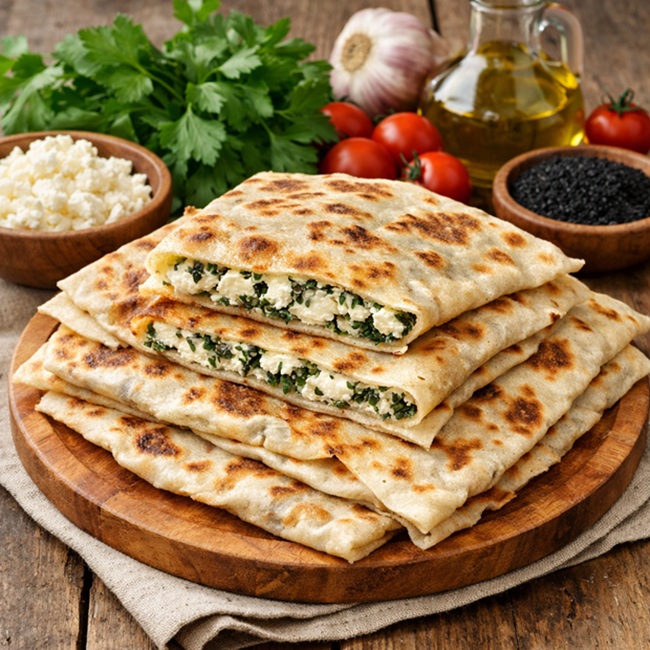 Çörek Otlu Peynirli El Açması Gözleme Tarifi