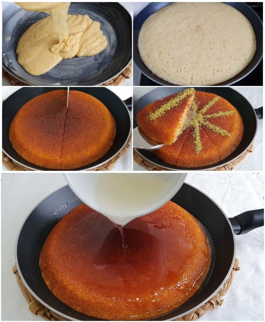 Yapımı Çok Pratik Tavada Revani Tatlısı