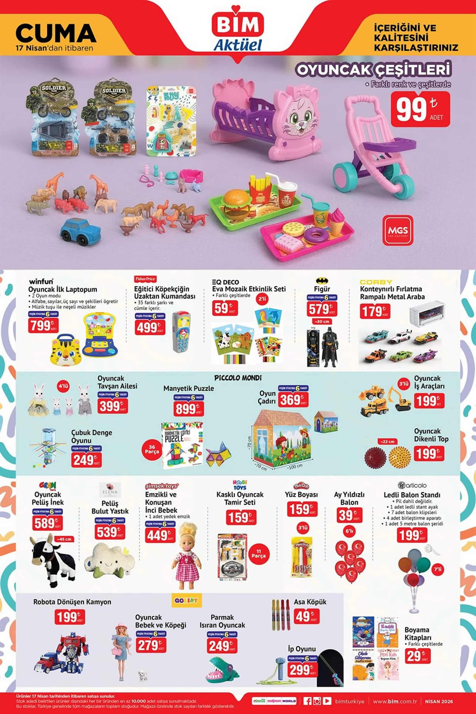 BİM 17 Nisan 2026 Aktüel Ürünler Kataloğu