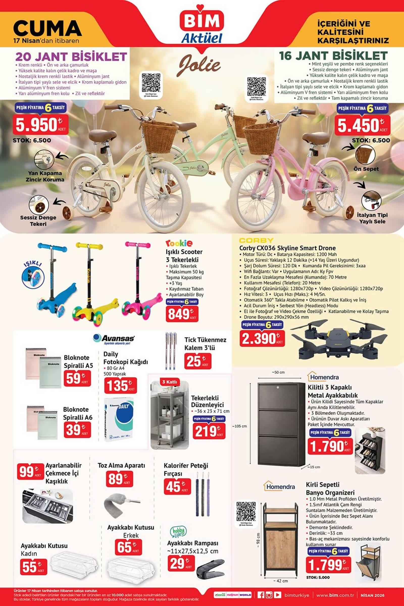 BİM 17 Nisan 2026 Aktüel Ürünler Kataloğu