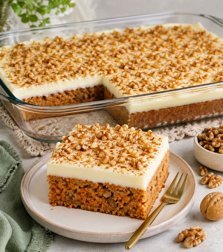 Havuçlu Cevizli Muhallebili Pasta Tarifi