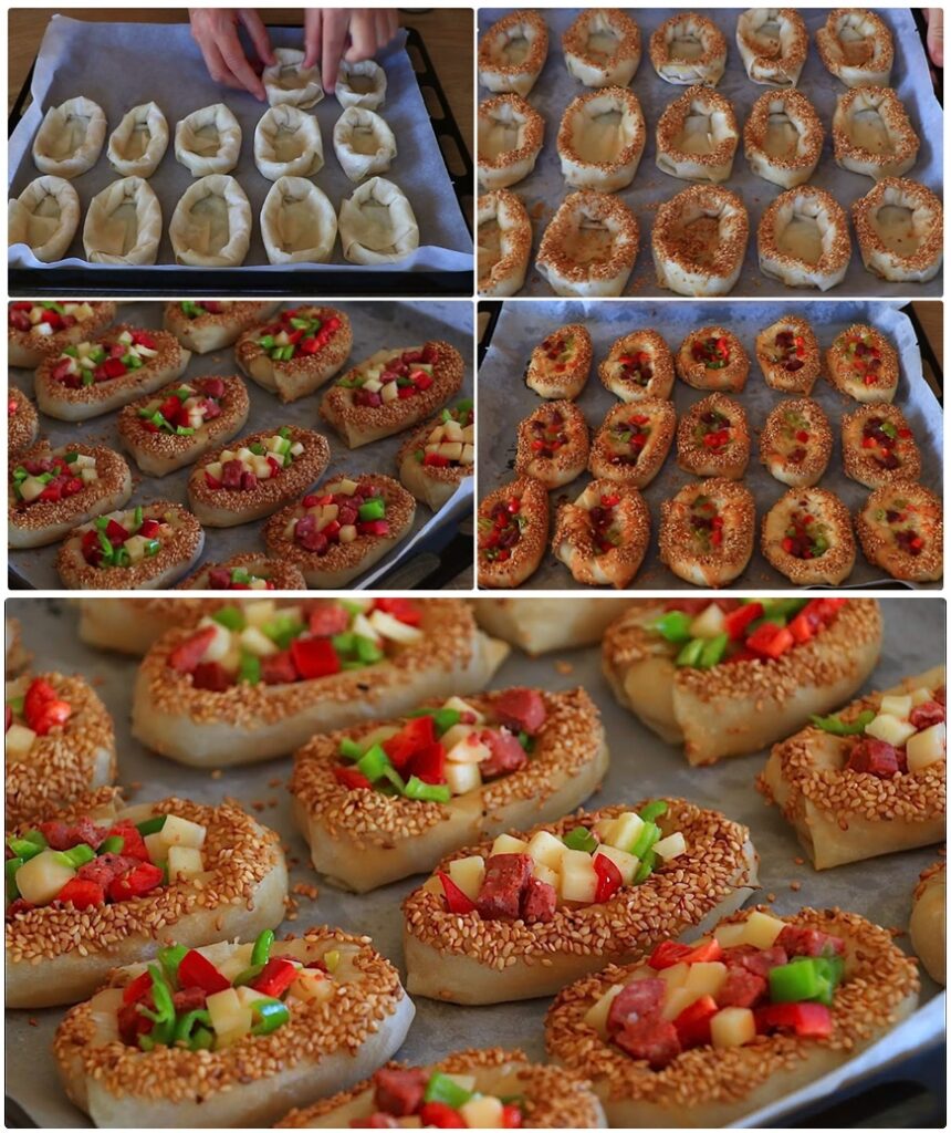 Hazır Yufkadan Çıtır Mini Simit Pizzalar
