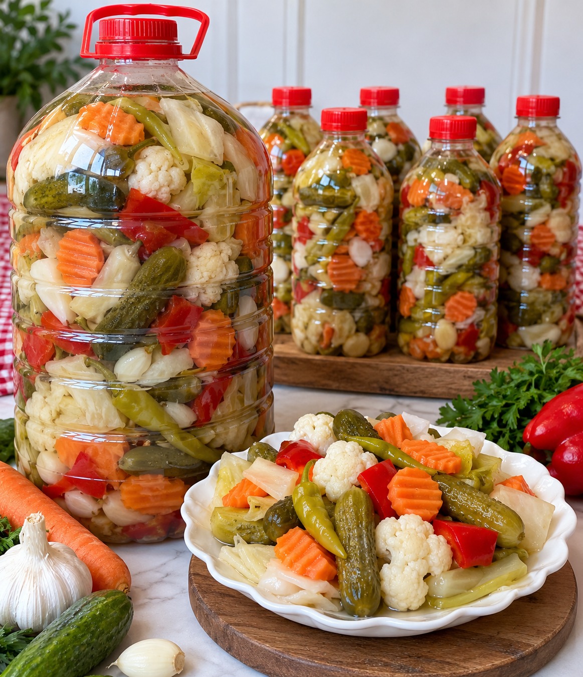 5 Litre PET Şişede Karışık Turşu Tarifi