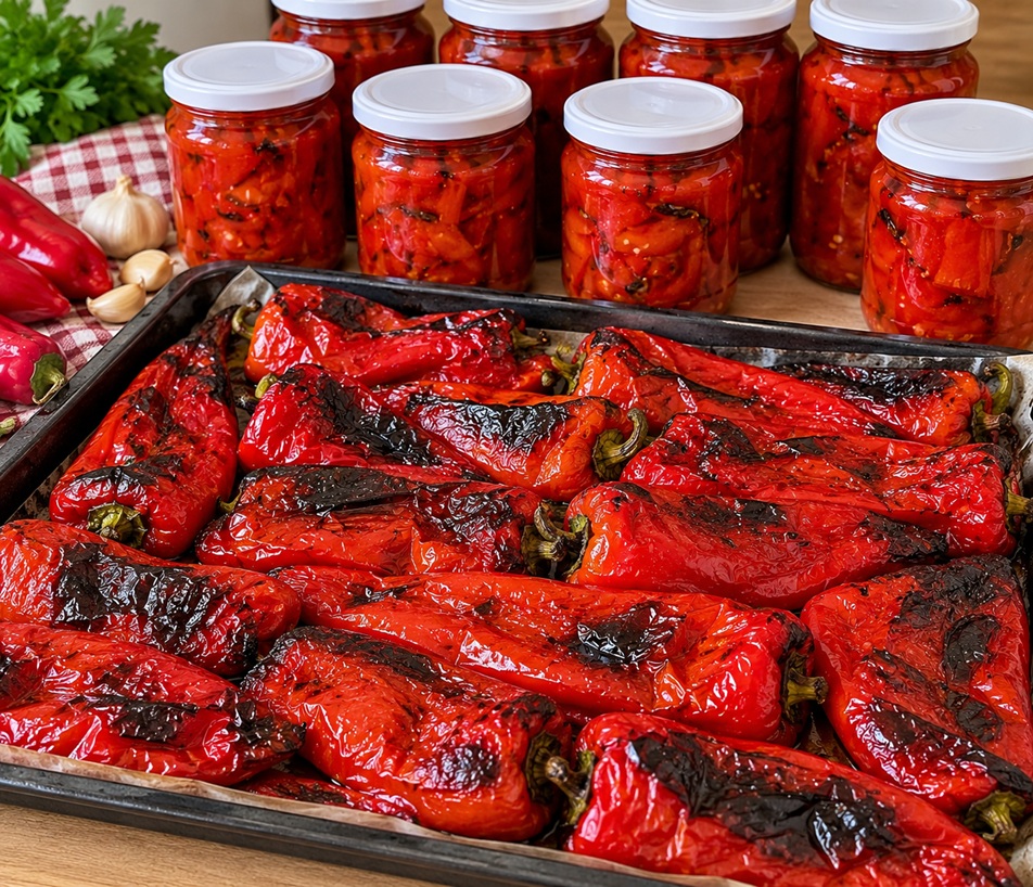 Kışlık Közlenmiş Kapya Biber Konservesi 