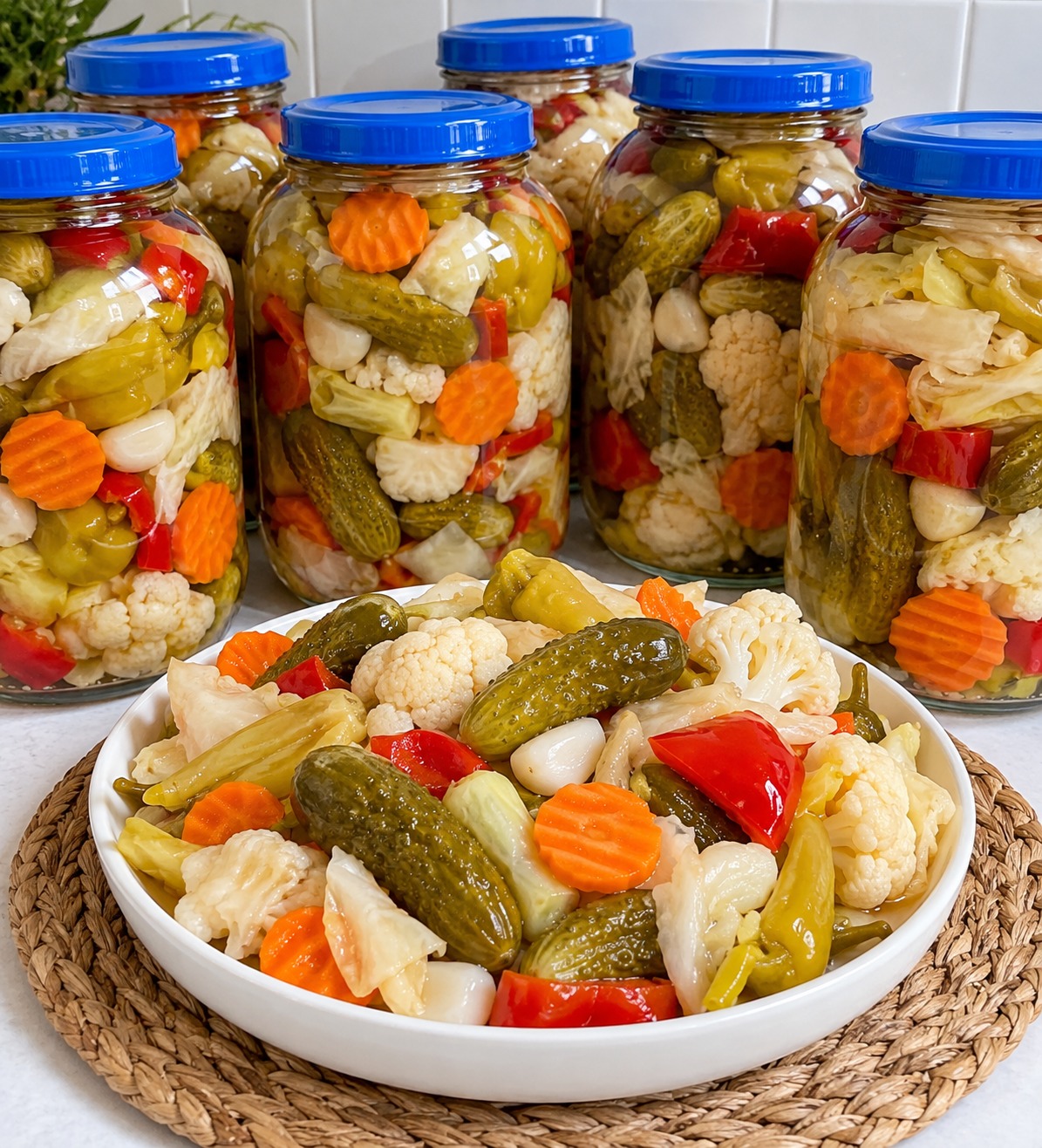 Erimeyen Tam Ölçülü 1 Kg Kavanozda Karışık Turşu